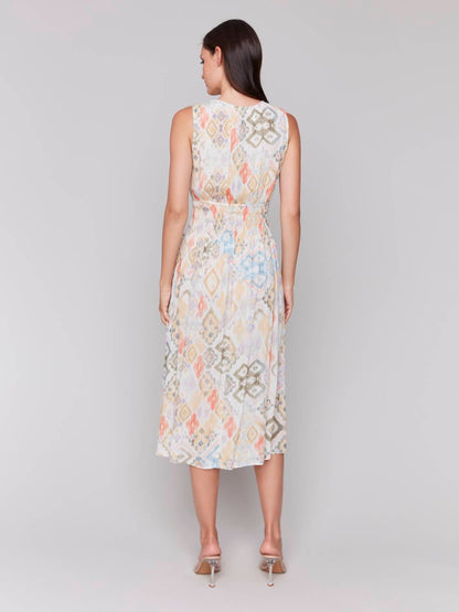 Charlie B - Sleeveless Ruching Empire Waist Dress