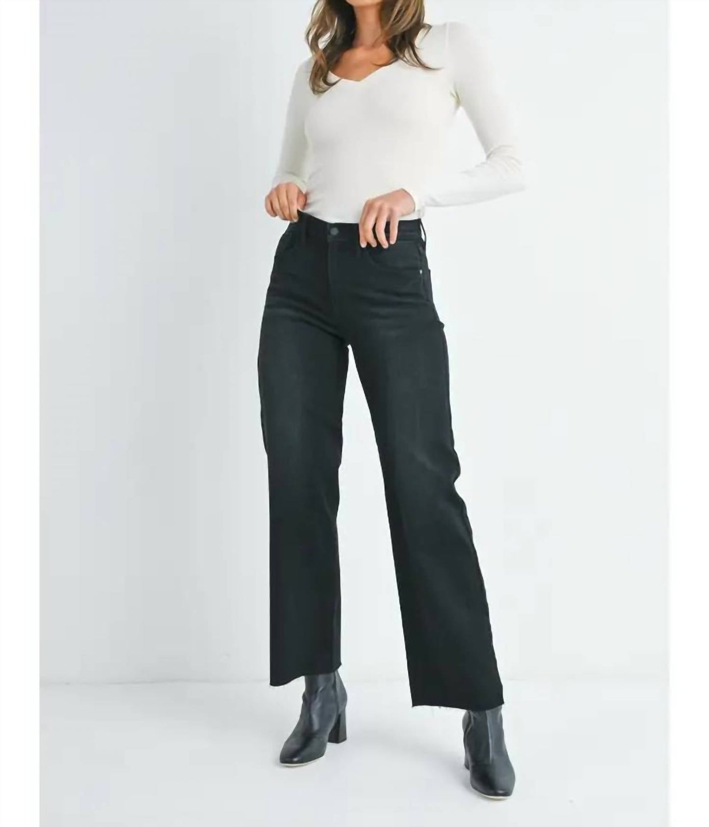 Just Black Denim - Slim Wide Leg Jeans