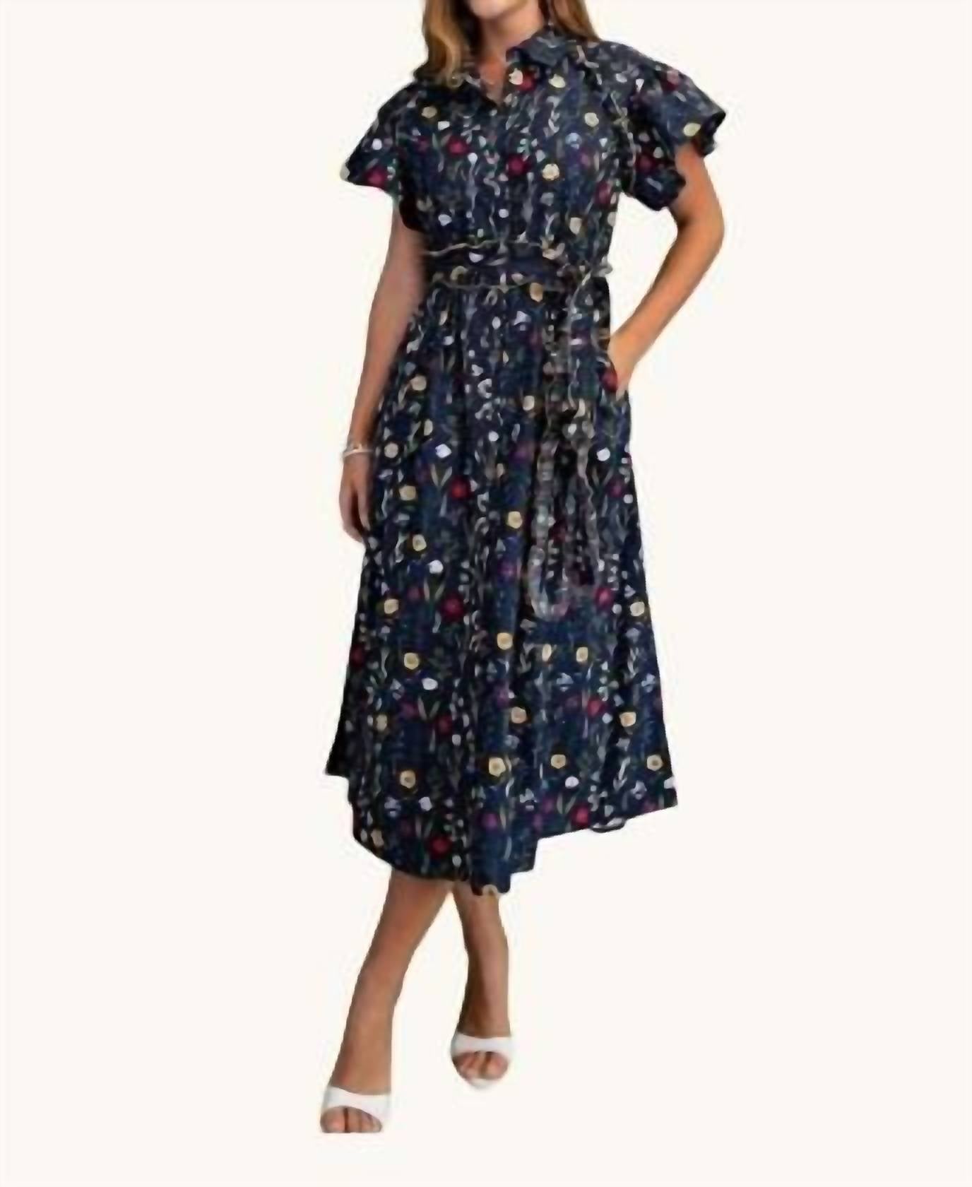 Gigio - Floral Belted Shirt Dress