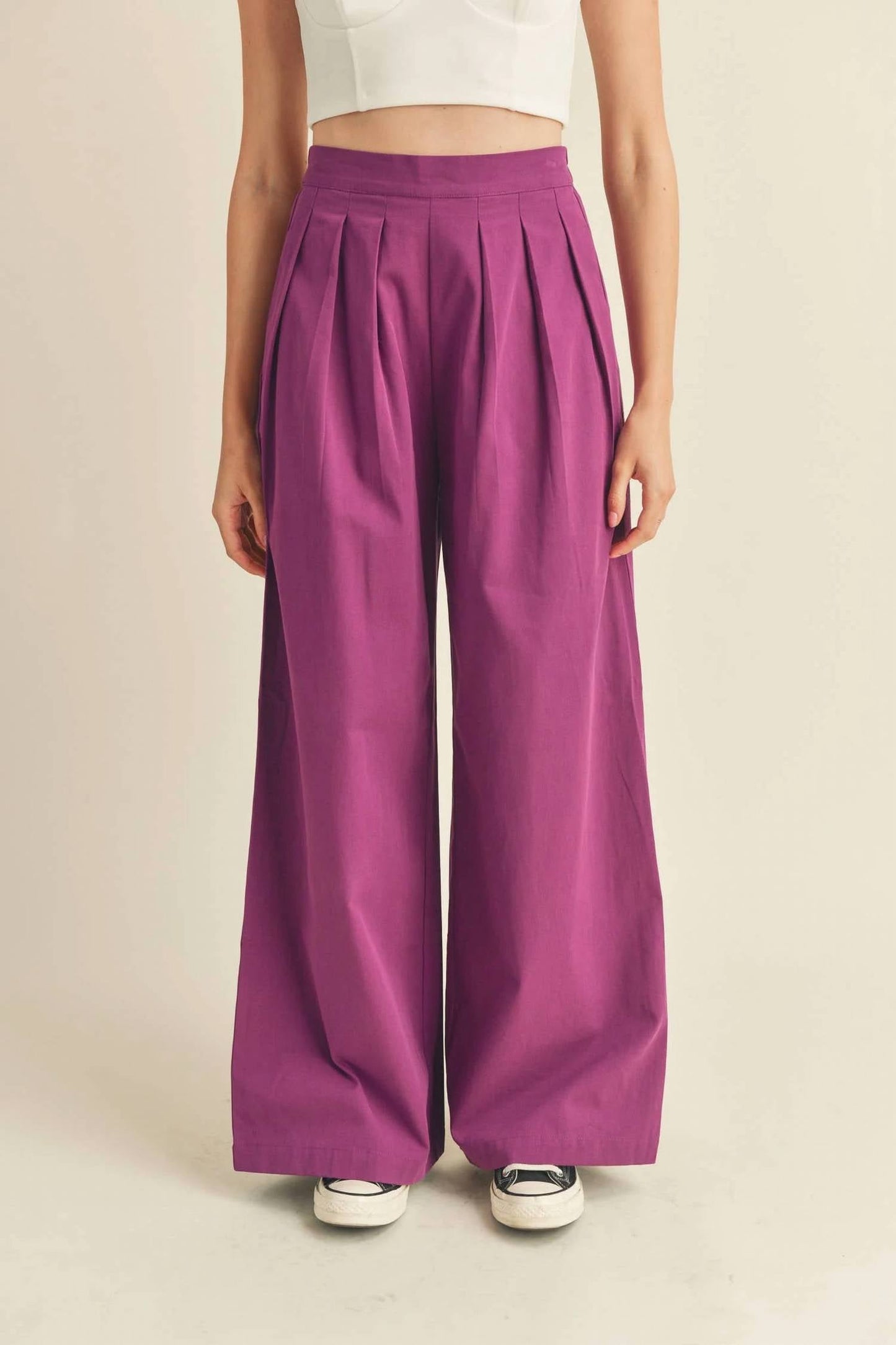 &Merci - Wide Leg Pleated Pants
