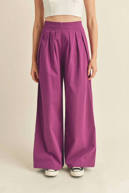 &Merci - Wide Leg Pleated Pants