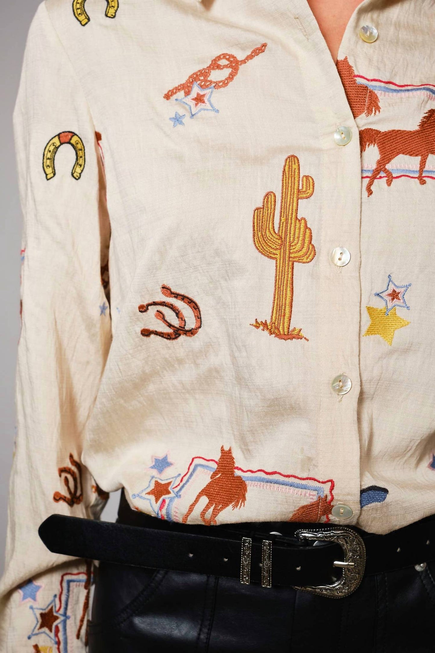 Blue B - She's Western Embroidered Shirt