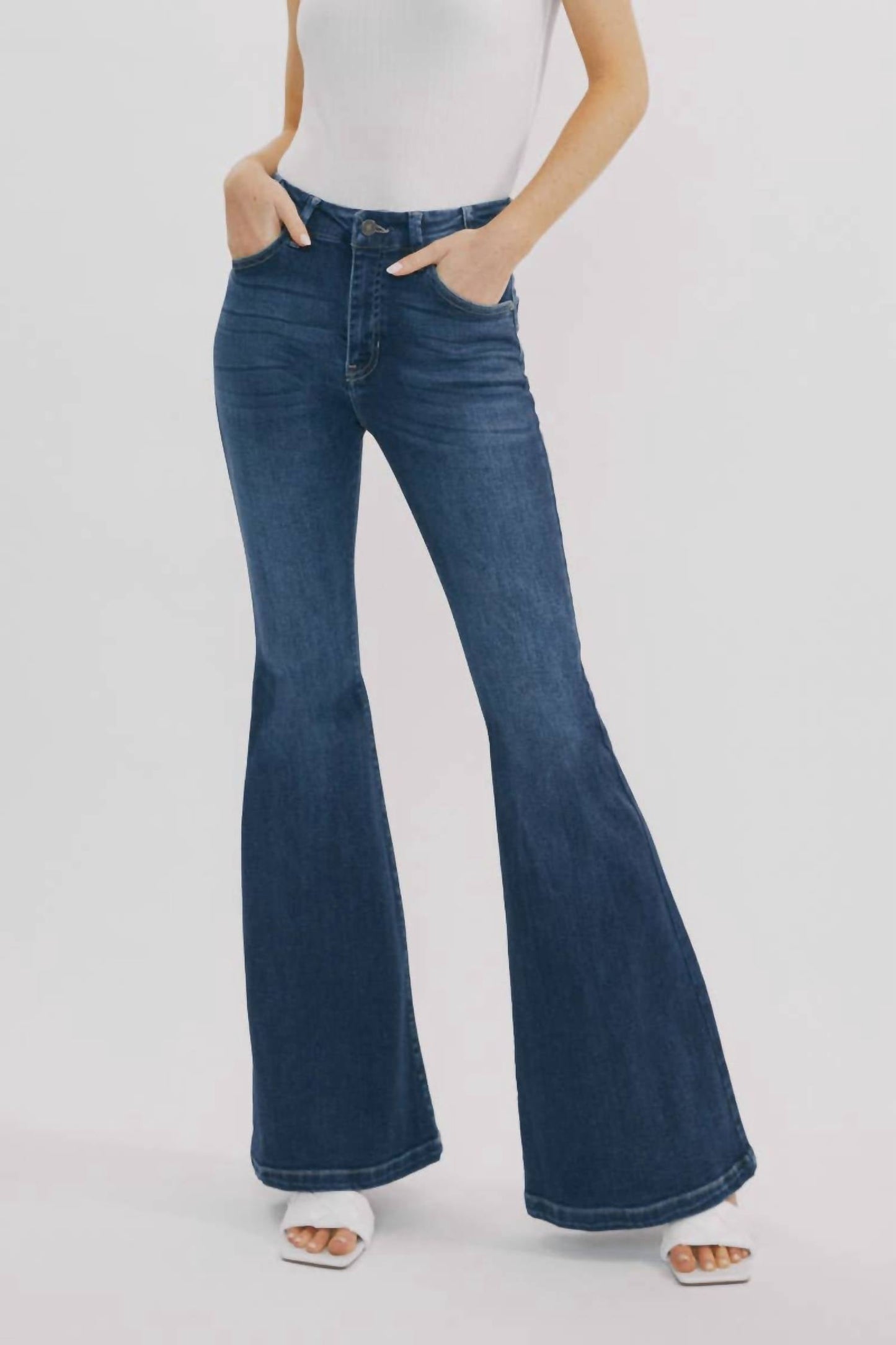 Kancan - High-rise Super Flare Western Jeans
