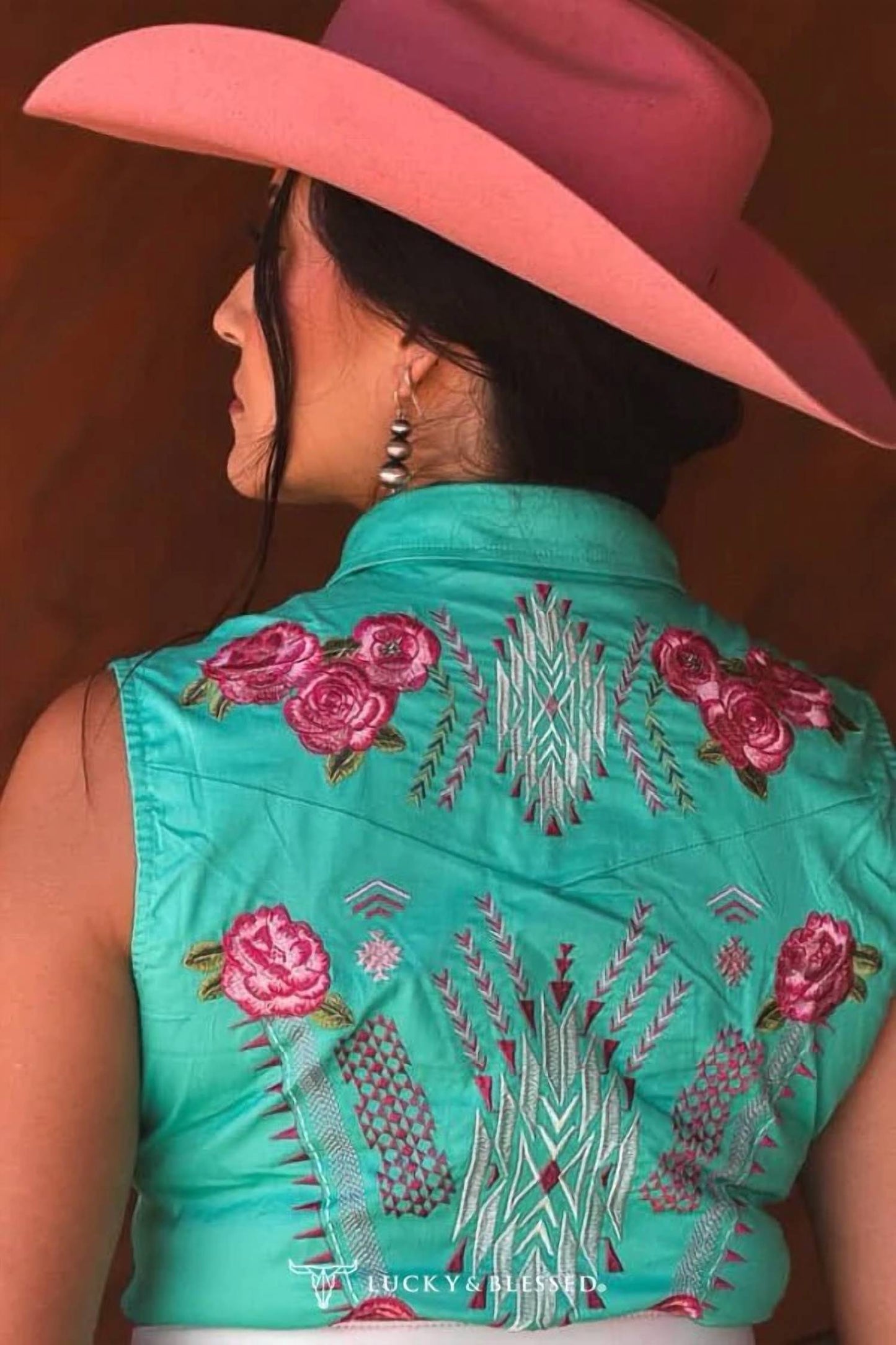 Lucky & Blessed - Pearl Snap Floral Sleeveless Western Tunic Mini Dress