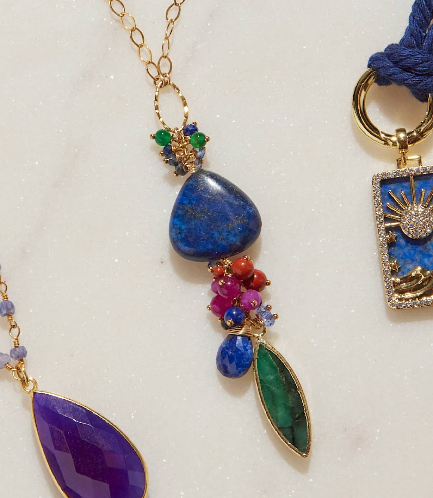 Anne Vaughan - Women's Gemstone Cluster Necklace