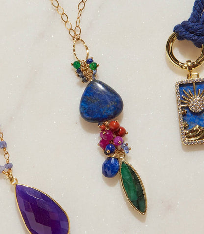 Anne Vaughan - Women's Gemstone Cluster Necklace