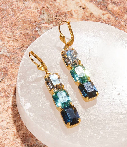 La Vie Parisienne - Women's Triple Crystal Earrings