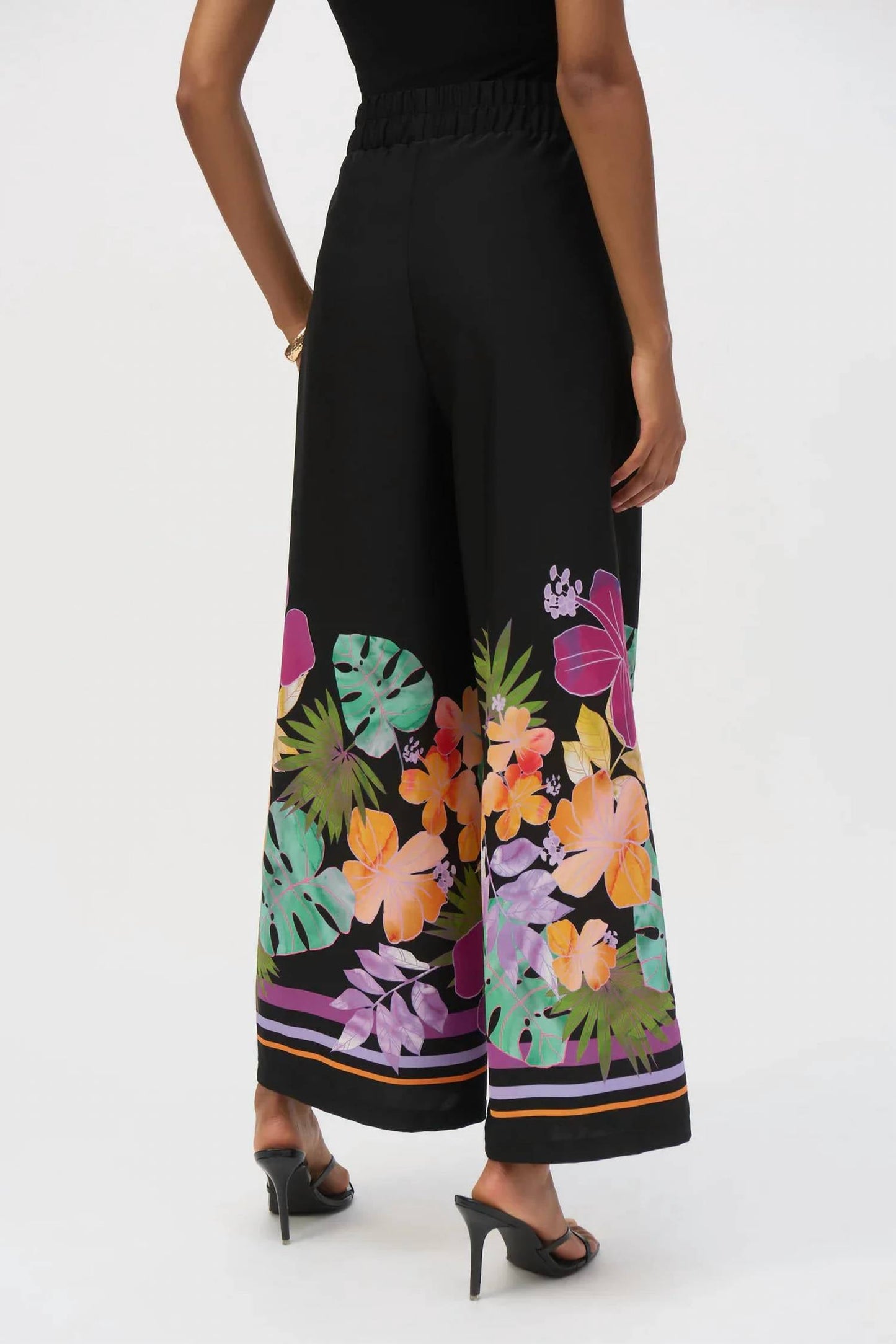 Joseph Ribkoff - Floral Border Print Wide Leg Pants