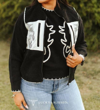 Lucky & Blessed - Sherpa Western Vest