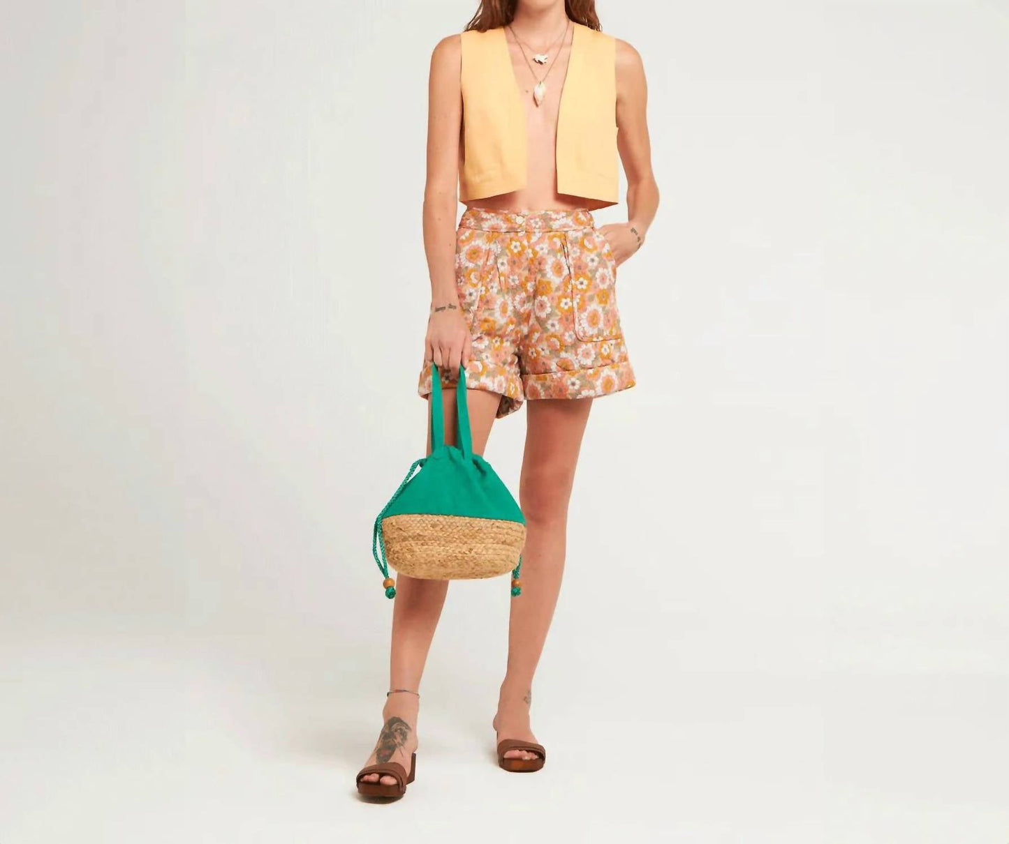 Antik Batik - Blossom Cotton Voile Quilted Shorts