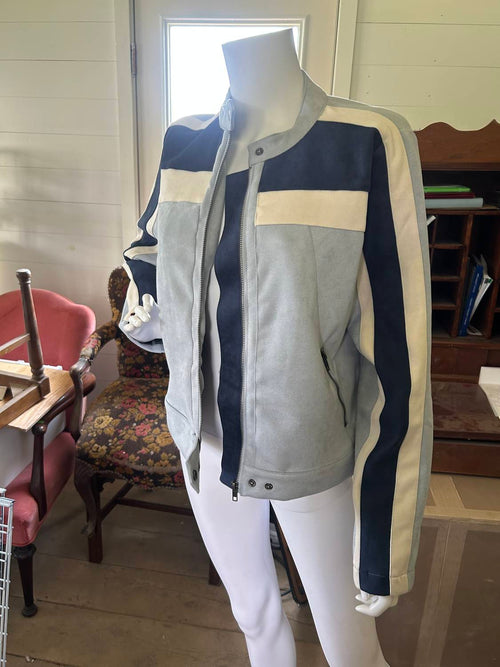 Mystree - Women's Color Blocked Moto Jacket