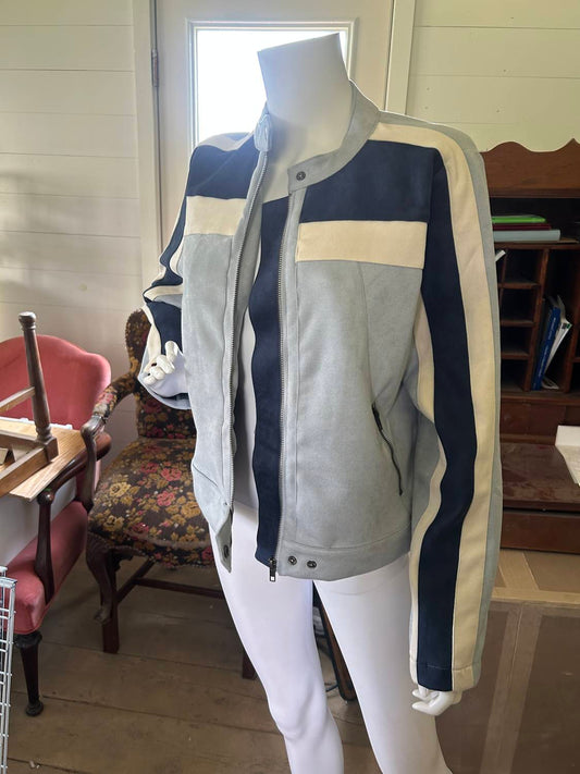 Mystree - Women's Color Blocked Moto Jacket