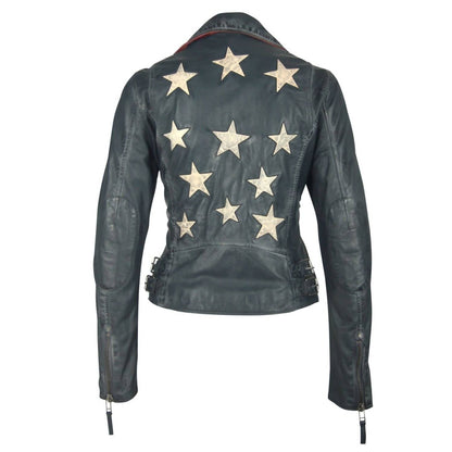 Mauritius - Christy Star Detail Leather Jacket