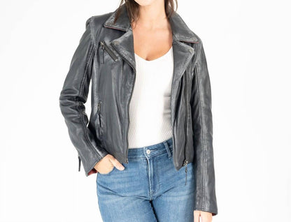 Mauritius - Christy Star Detail Leather Jacket