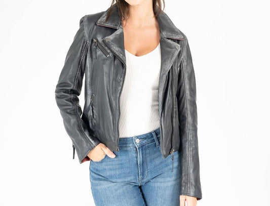 Mauritius - Christy Star Detail Leather Jacket