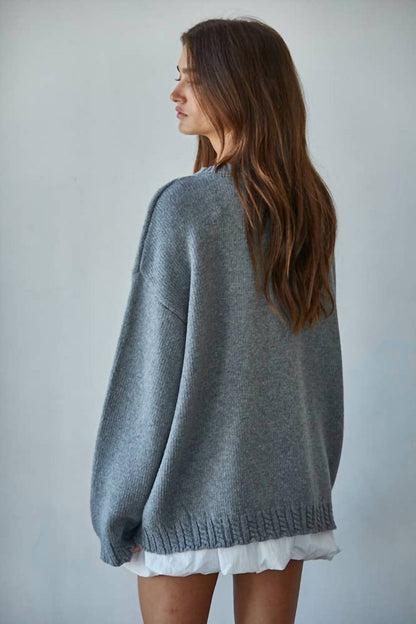 By Together - Forevermore Hand-embroidered Letters Knit Sweater