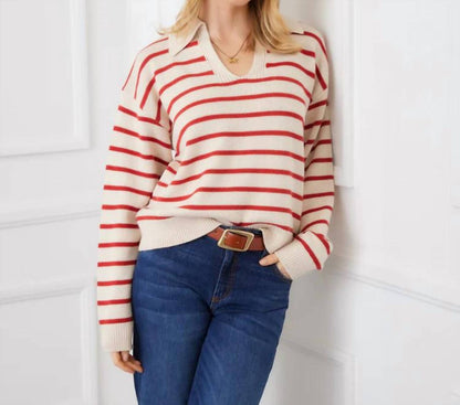 Karen Kane - Stripe Polo Sweater
