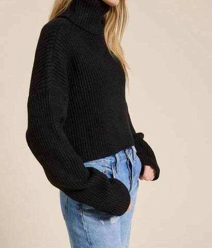 Mimosa - Cropped Ribbed Turtleneck Sweater