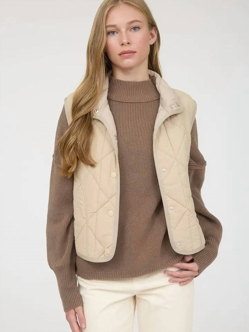 Blu Pepper - Snap Button Quilted Puffer Vest
