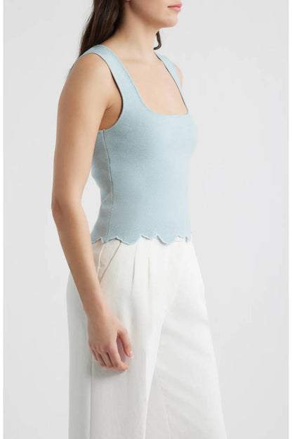 Deluc - Ithaca Embroidered Scallop Hem Tank