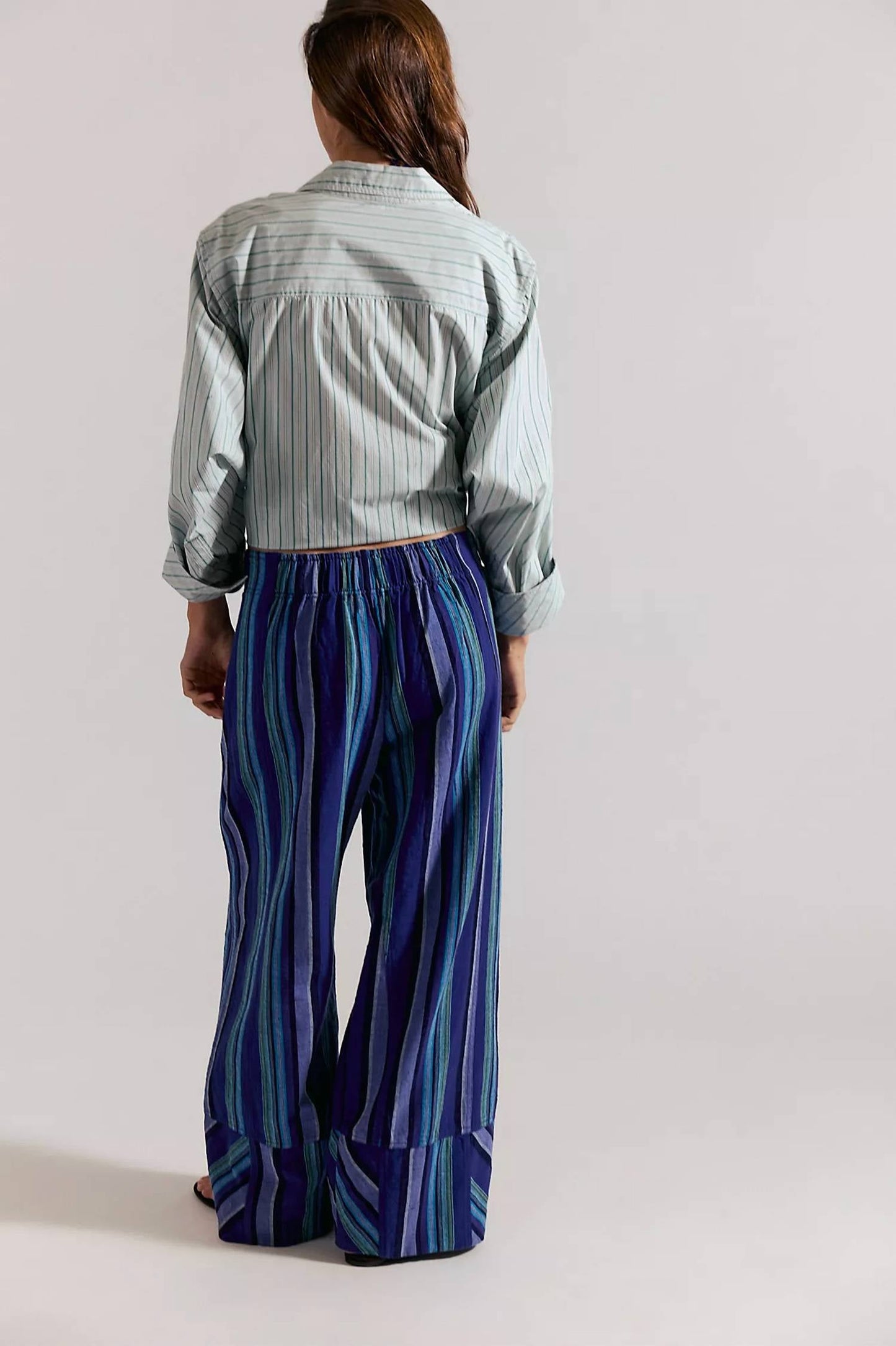 Free People - Day's End Linen Striped Pull-On Pants