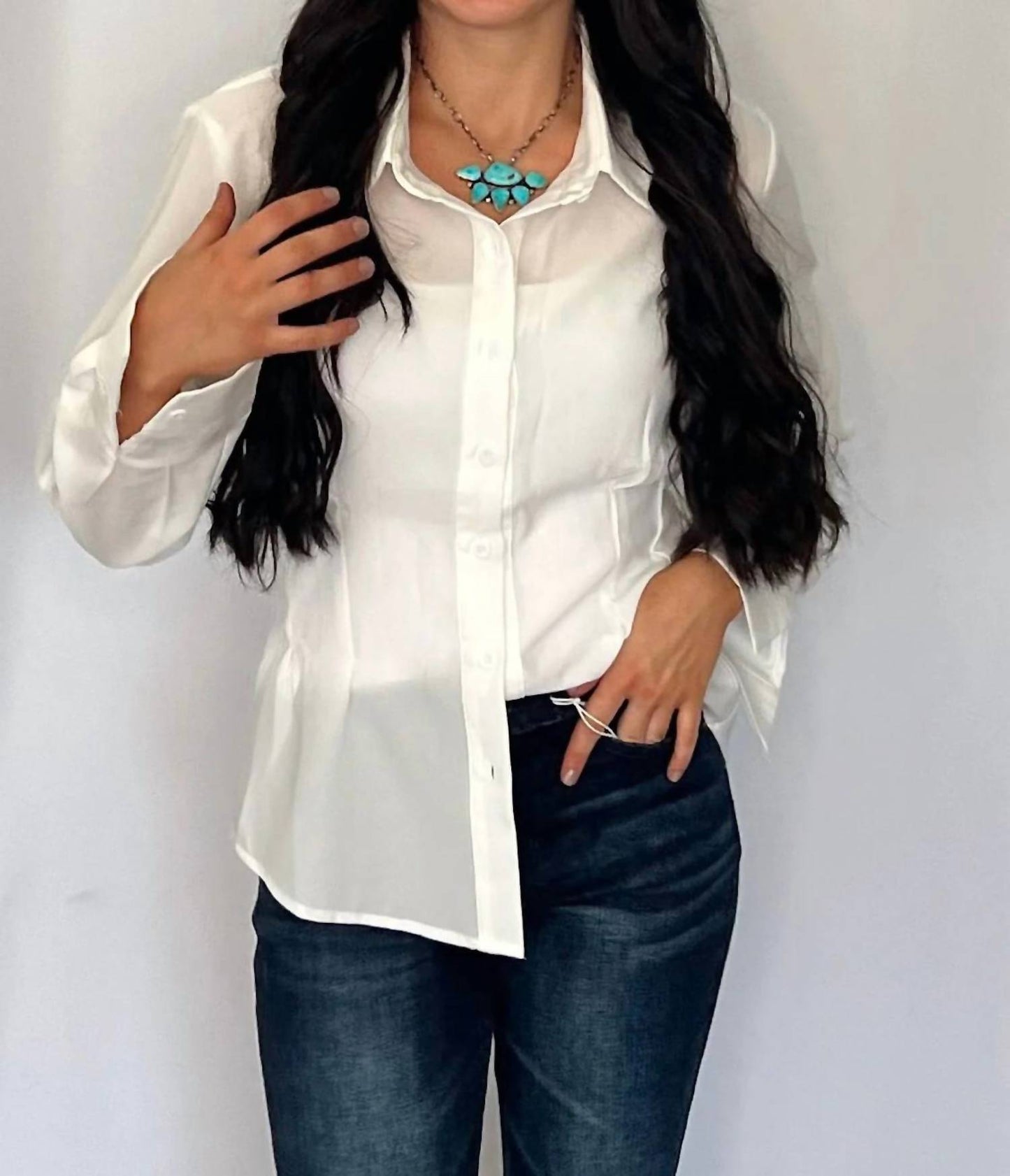 Lucky & Blessed - Long Sleeve Western Button-down Shirt