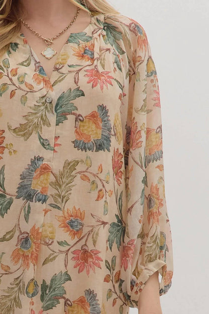 Entro - Blaire Botanical Midi Dress