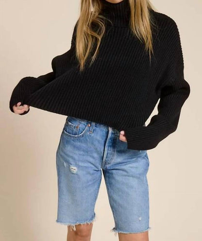 Mimosa - Cropped Ribbed Turtleneck Sweater