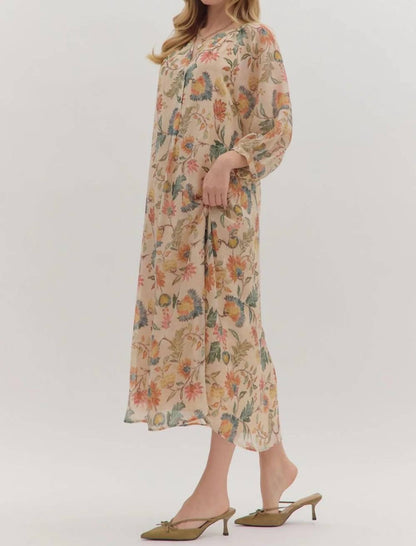 Entro - Blaire Botanical Midi Dress