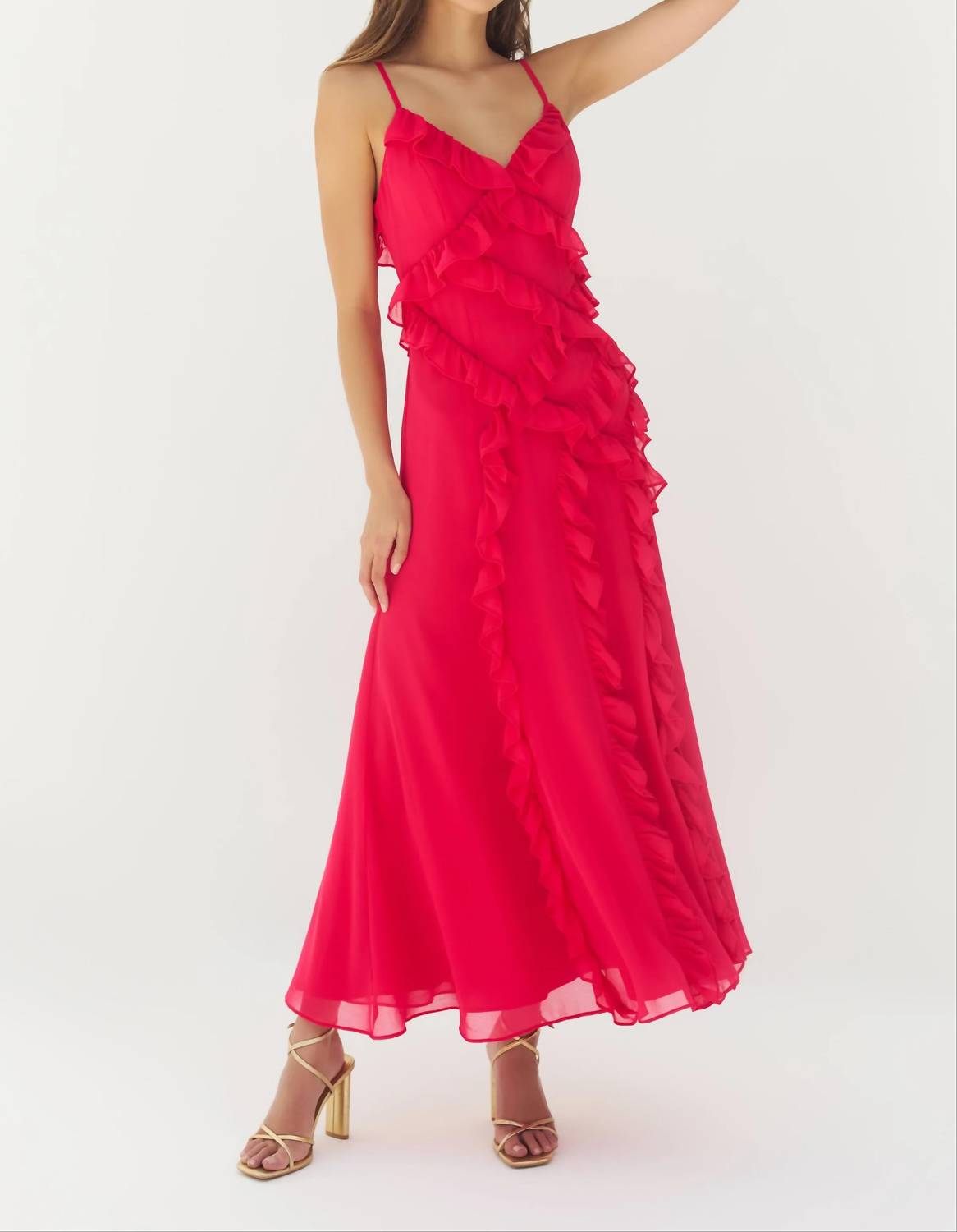 Hutch - Malti Sleeveless Ruffle Trim Long Dress
