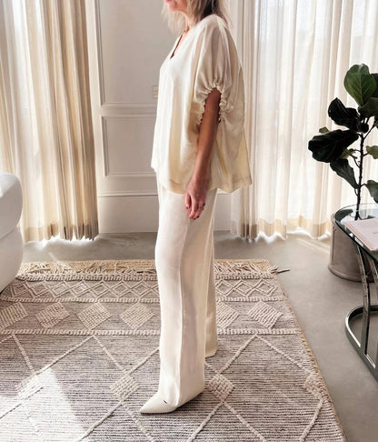 House Of Dagmar - Rouched V-neck Top
