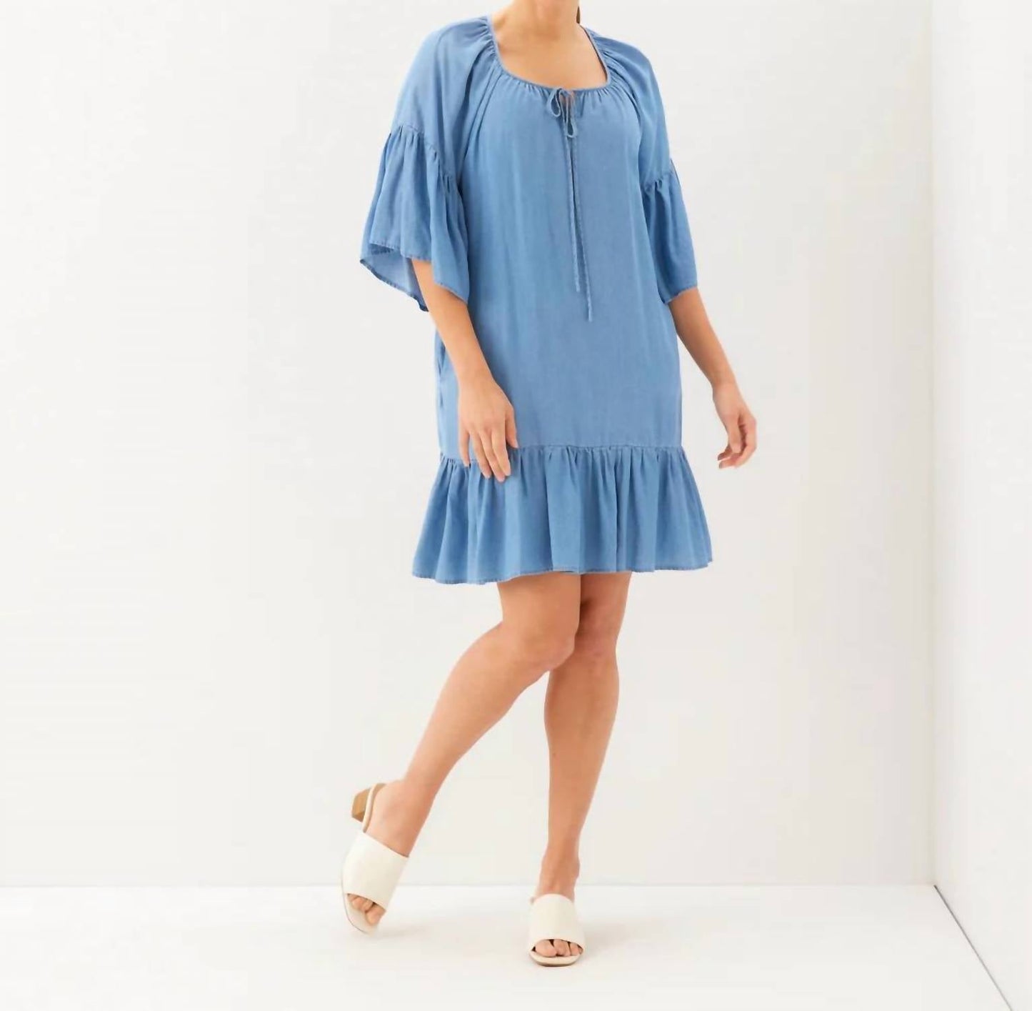 Karen Kane - Ruffle Hem Mini Dress - Petite
