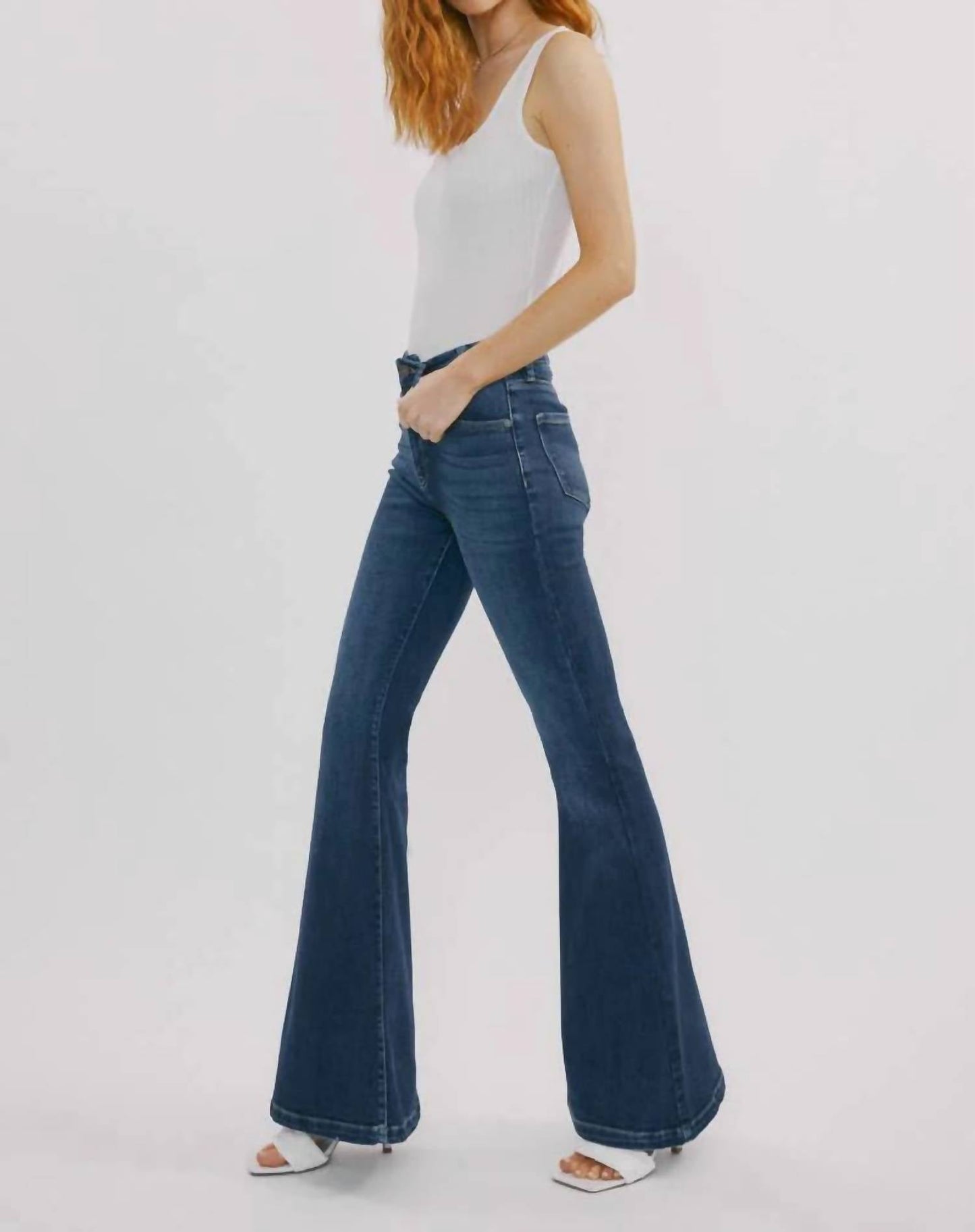 Kancan - High-rise Super Flare Western Jeans