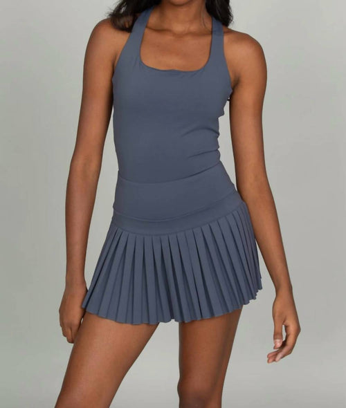 Gold Hinge - Criss Cross Back Pleated Tennis Dress