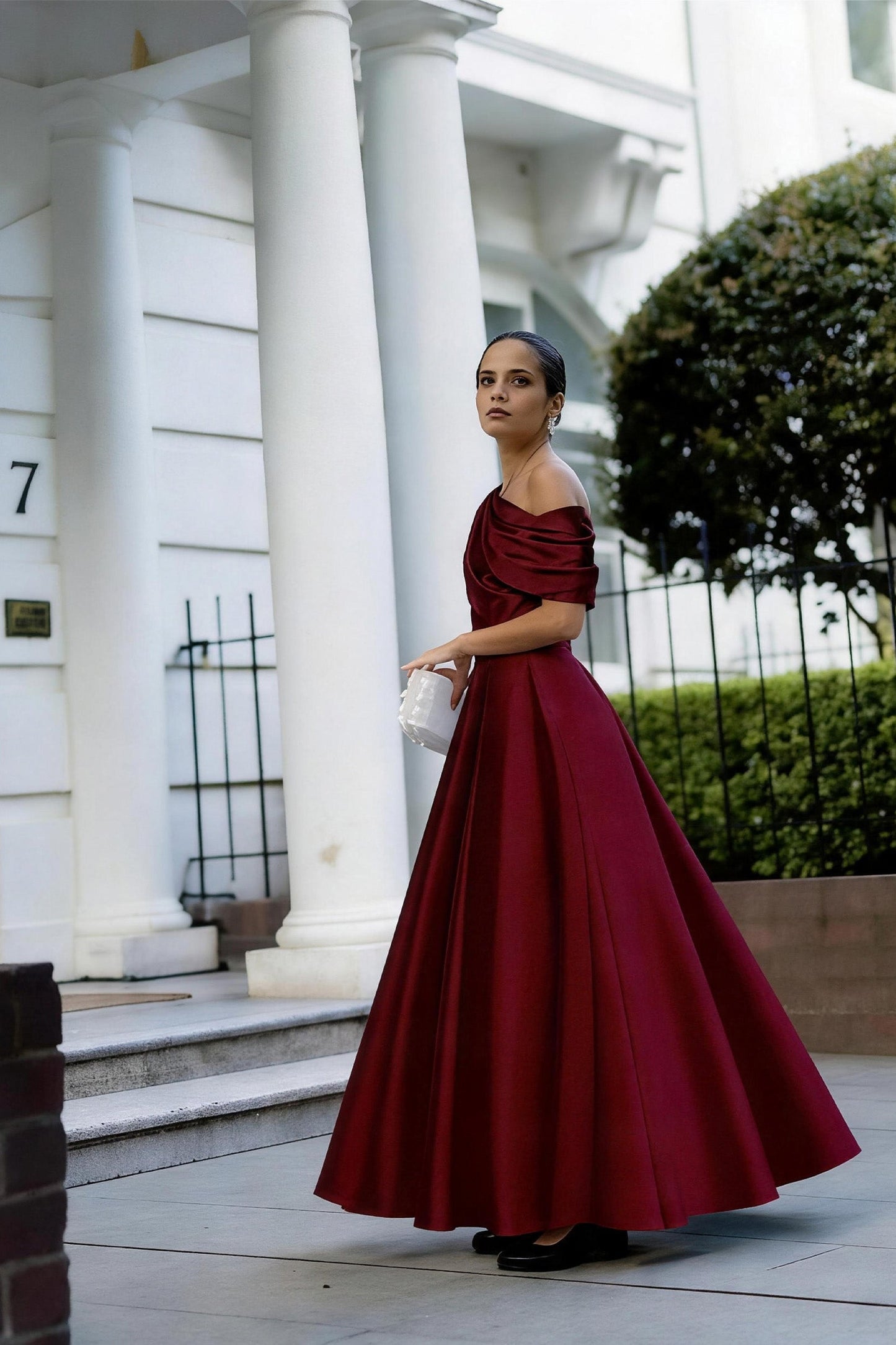 A Line One shoulder Half Sleeve Ankle Length Mother Dresses CM0366