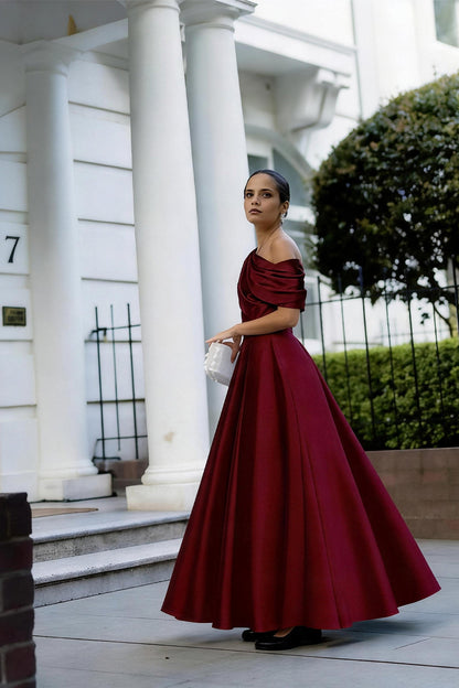 A Line One shoulder Half Sleeve Ankle Length Mother Dresses CM0366