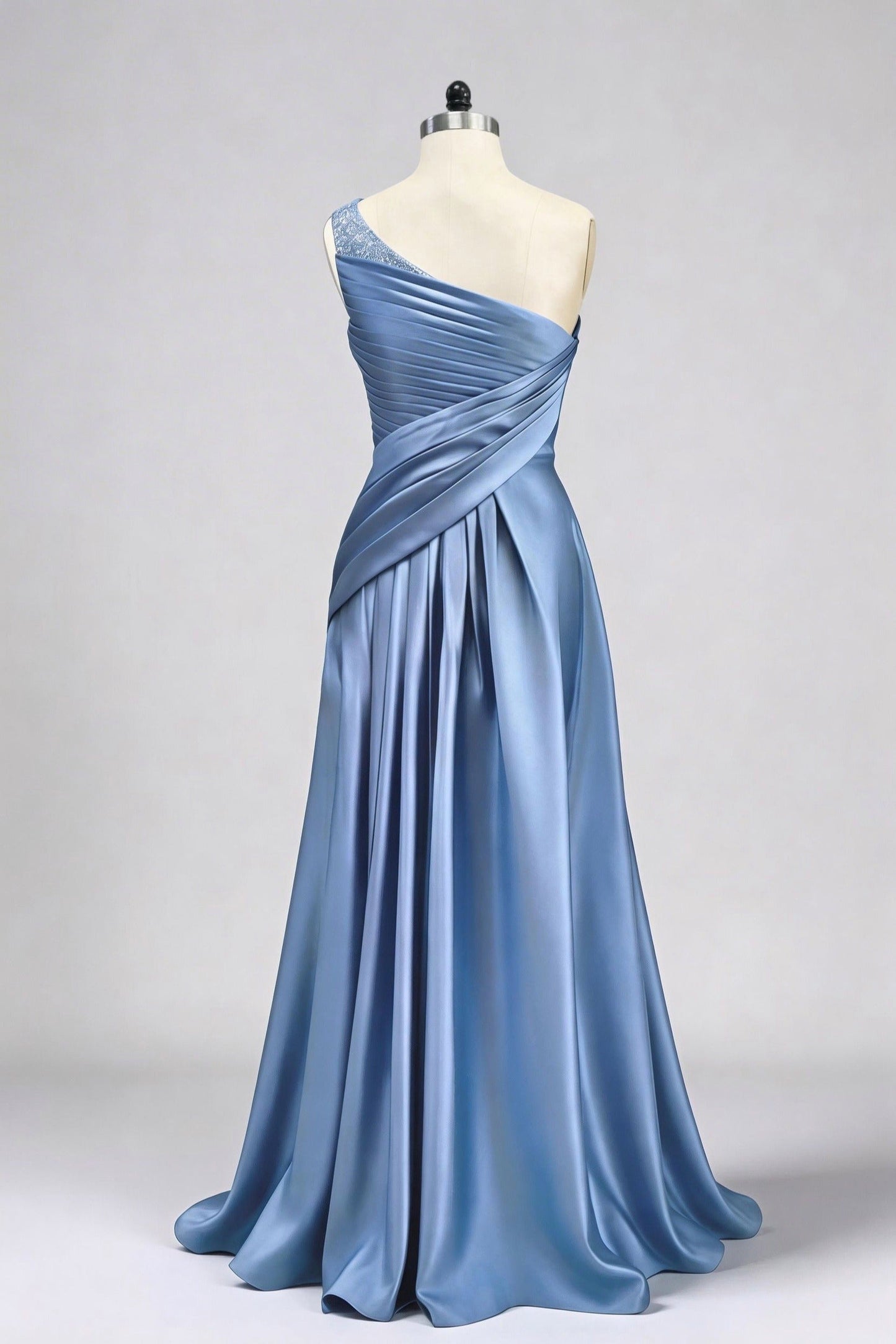 Sheath One Shoulder Sleeveless Floor Length Mother Dresses CM0373