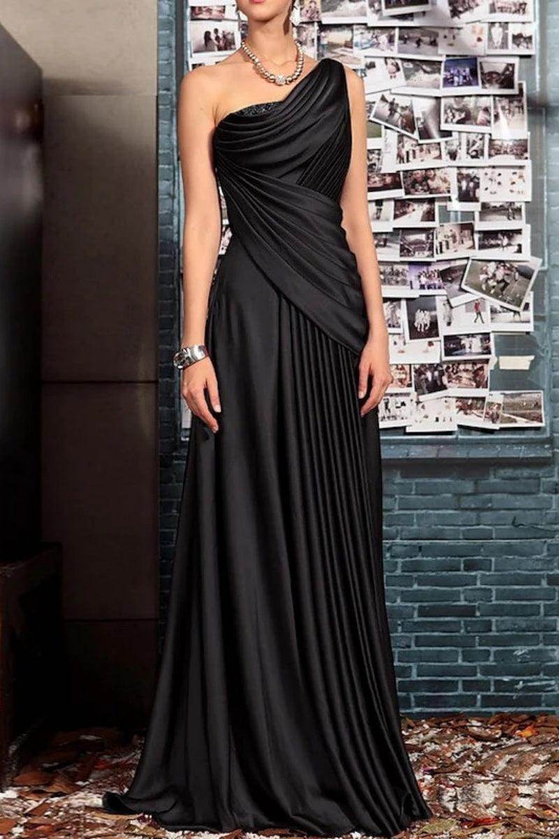 Sheath One Shoulder Sleeveless Floor Length Mother Dresses CM0373
