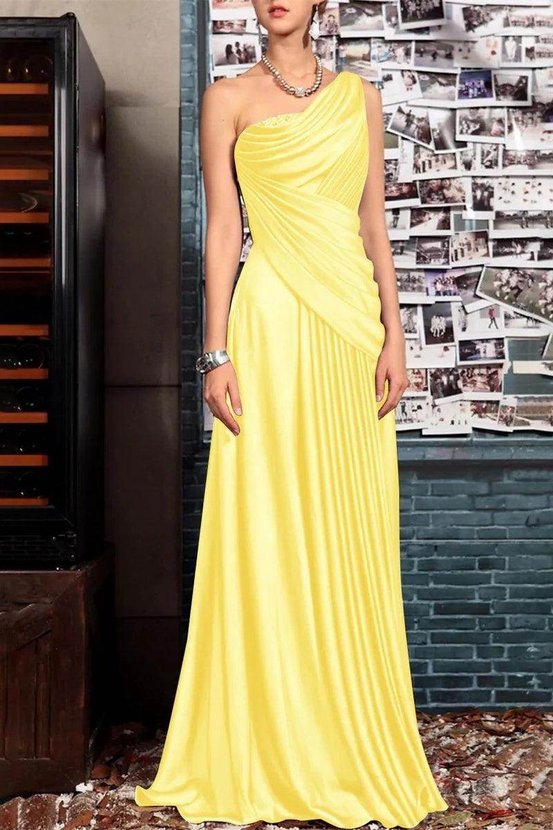 Sheath One Shoulder Sleeveless Floor Length Mother Dresses CM0373