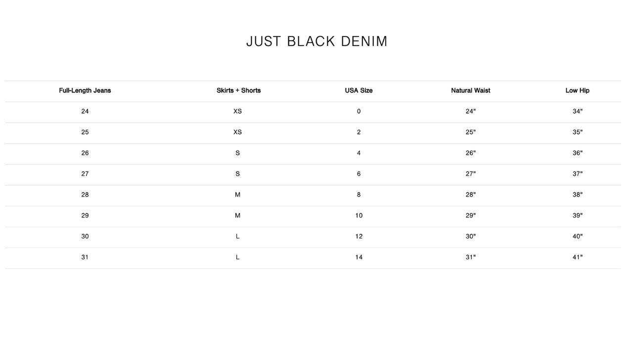 Just Black Denim - Slim Wide Leg Jeans