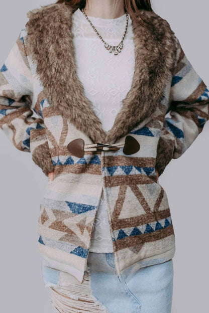 Merigold Kiss - Belle Of The West Southwest-inspired Fur-trimmed Western Coat