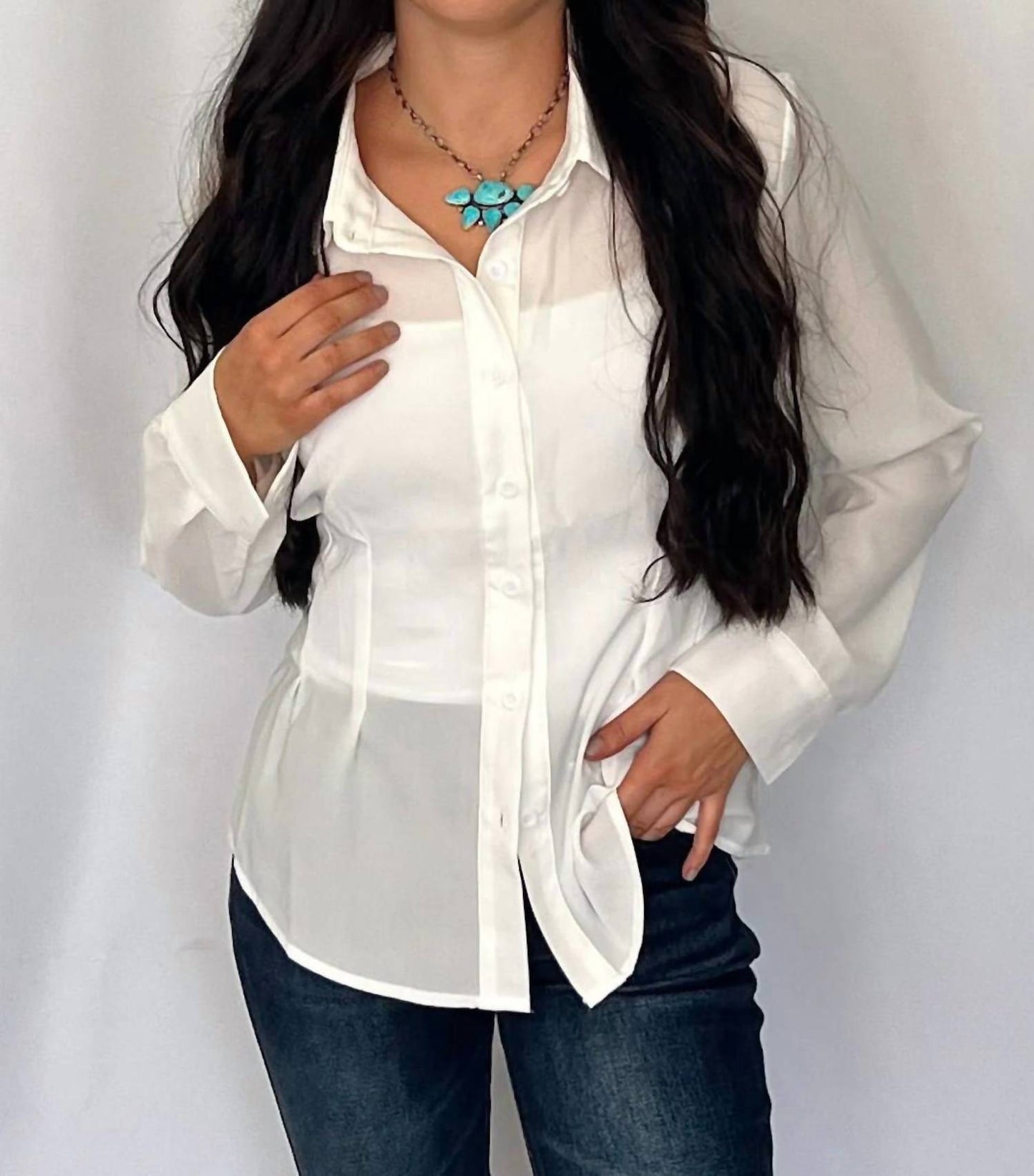 Lucky & Blessed - Long Sleeve Western Button-down Shirt