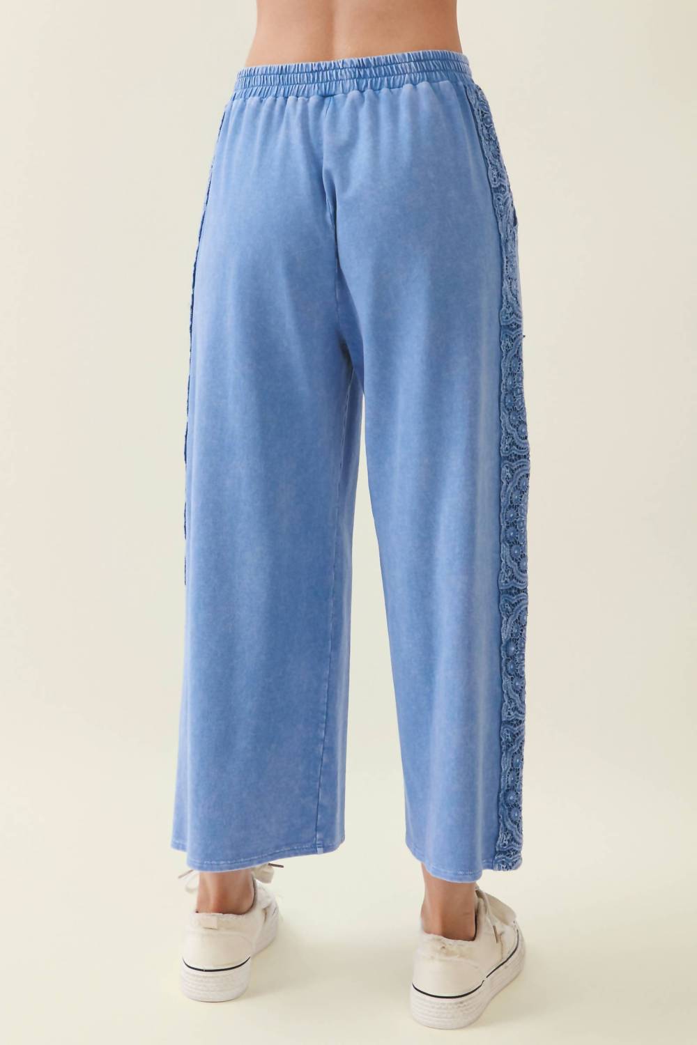 J.Her - Mineral Washed Boho Trim Wide Leg Pants