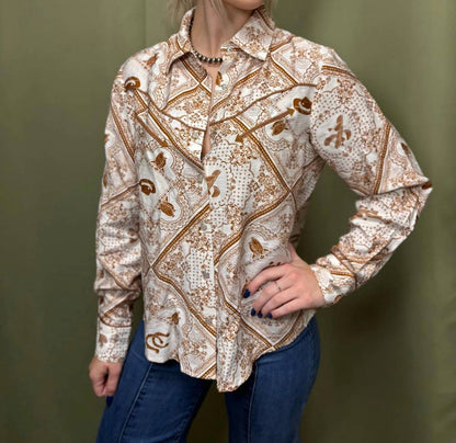 Blue B - Bandana Vintage Western Snap-front Shirt