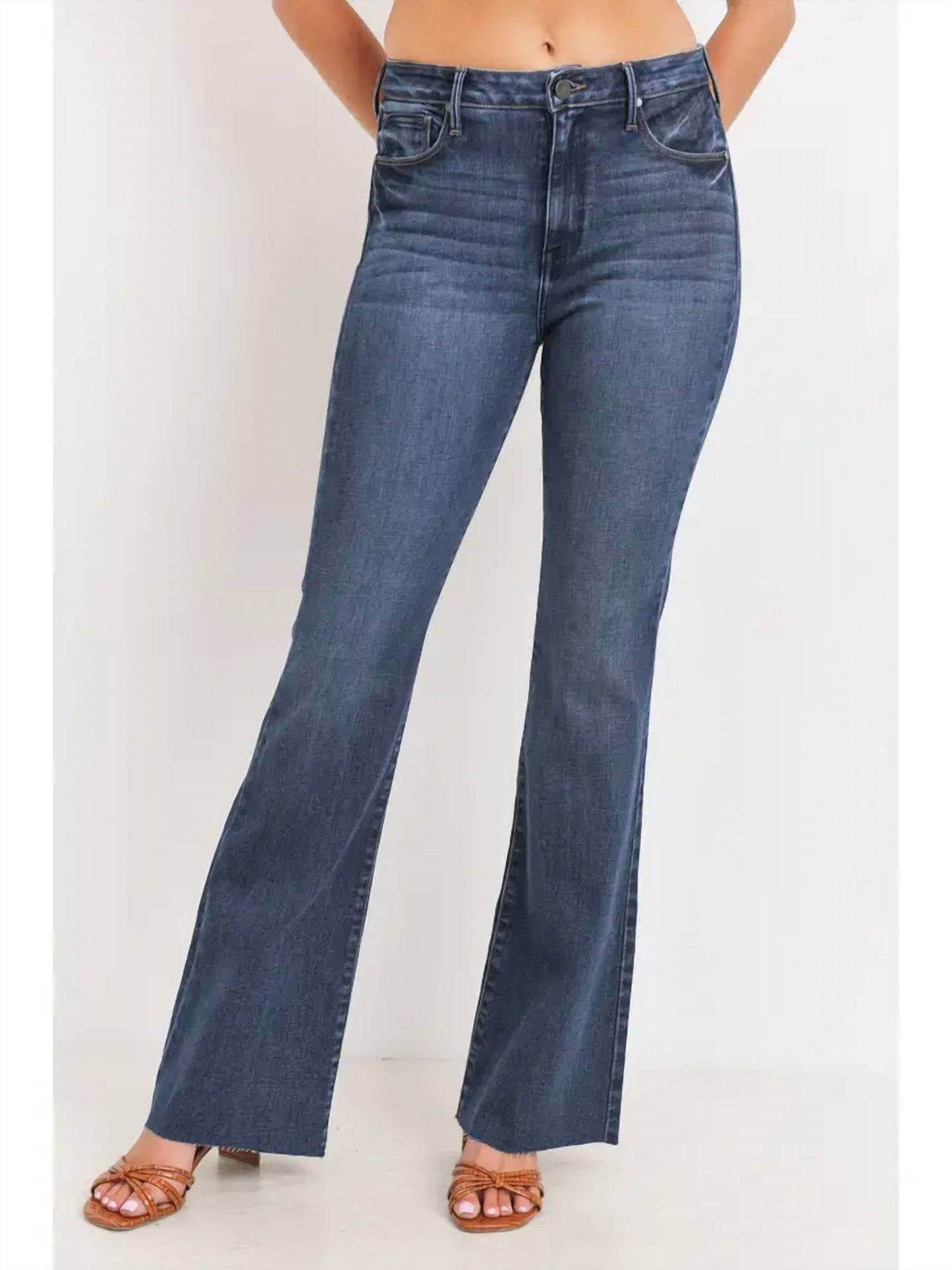 Just Black Denim - Flare Jeans With Raw Hem