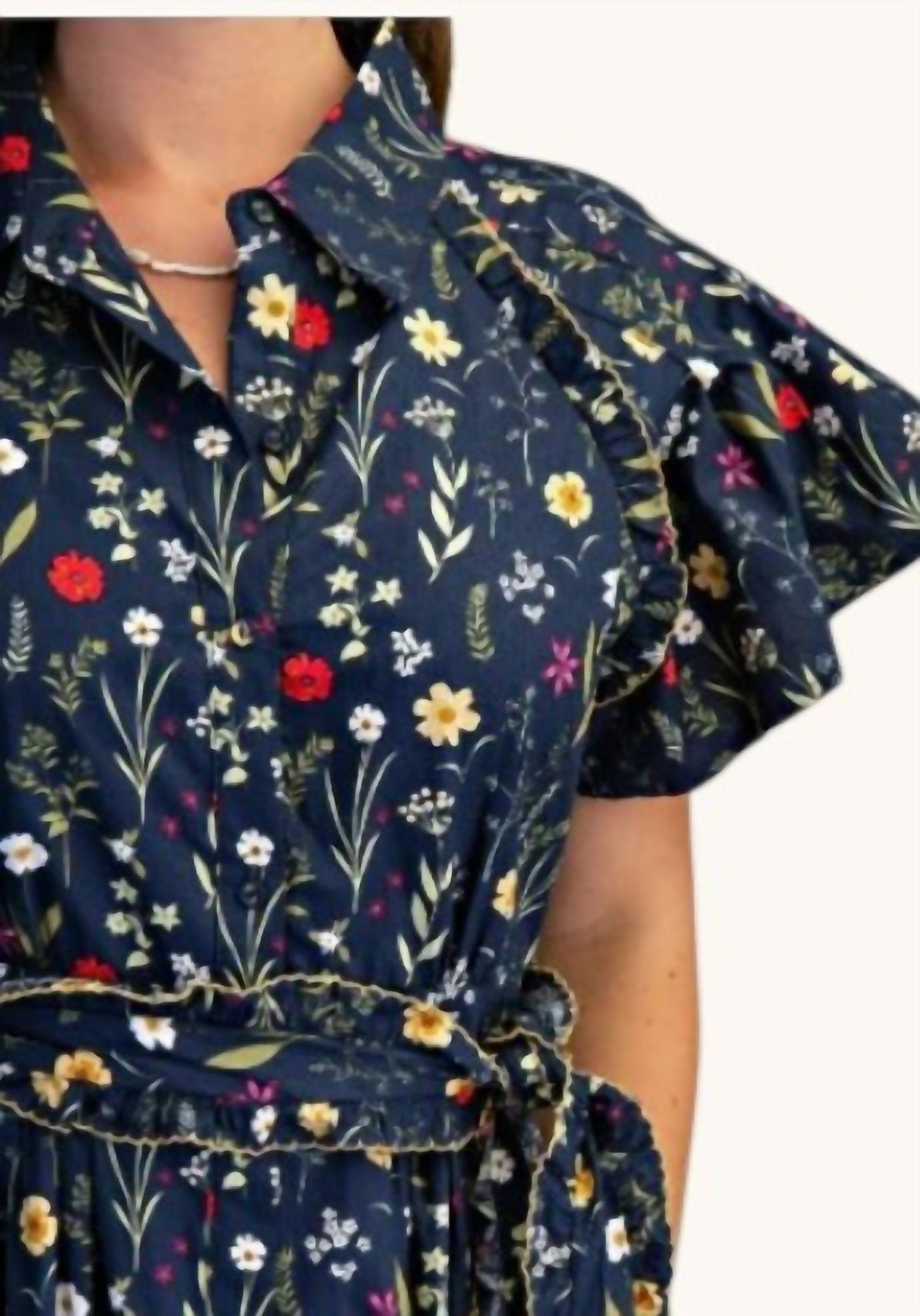 Gigio - Floral Belted Shirt Dress