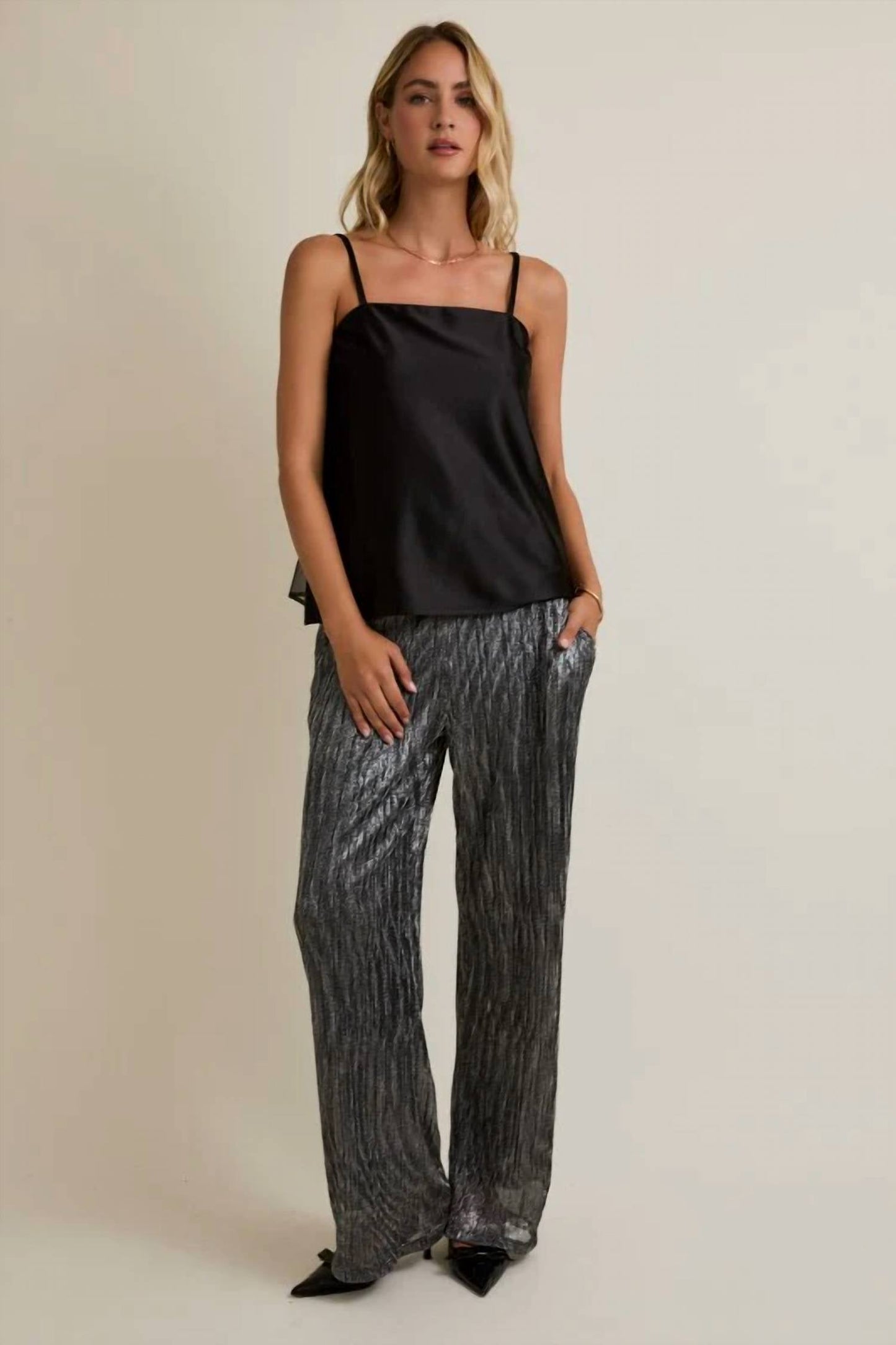 Gilli - Metallic Wide Leg Pants