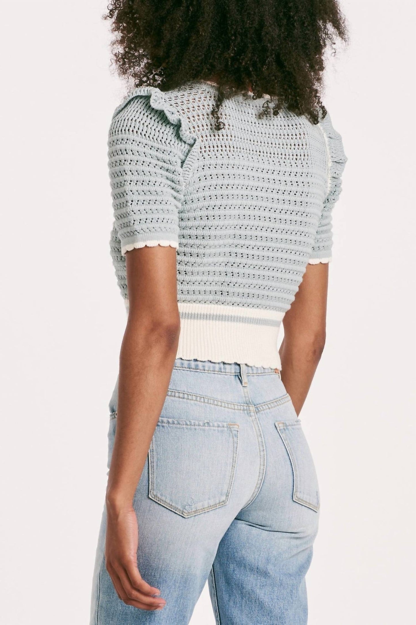 Another Love - Neve Top Pale Sage Stripe