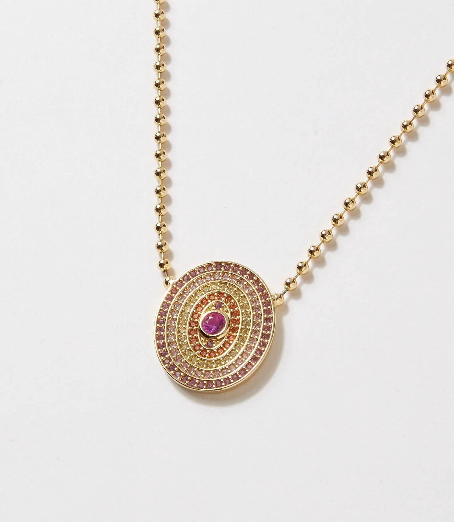 Native Gem - Women's Gemstone Disc Necklace