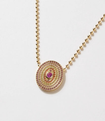Native Gem - Women's Gemstone Disc Necklace